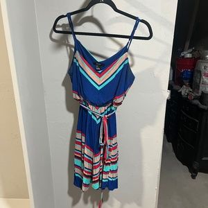 Forever 21 Striped Chevron Dress V-neck Size Small